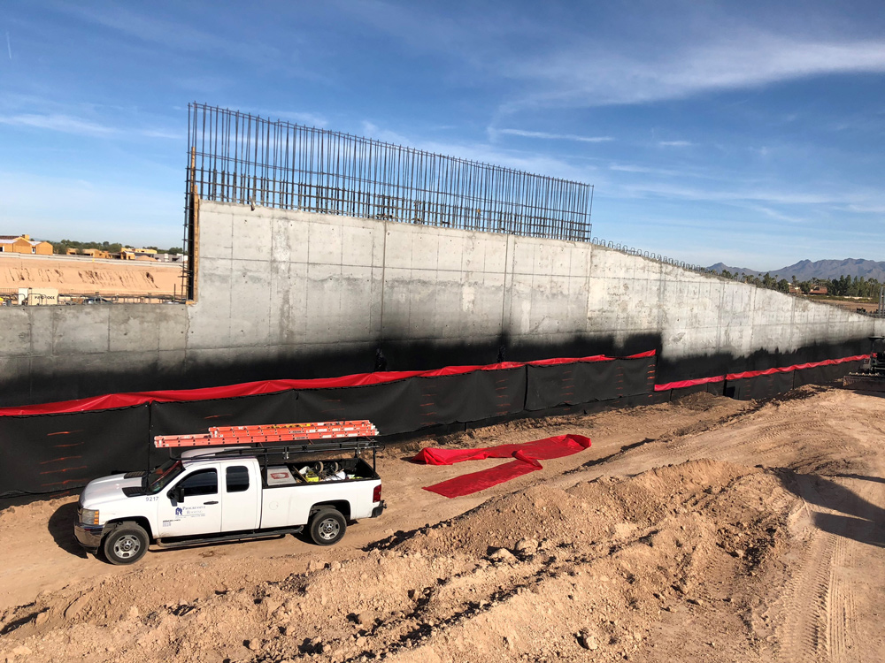 Waterproofing membrane at Ritz Carlton.